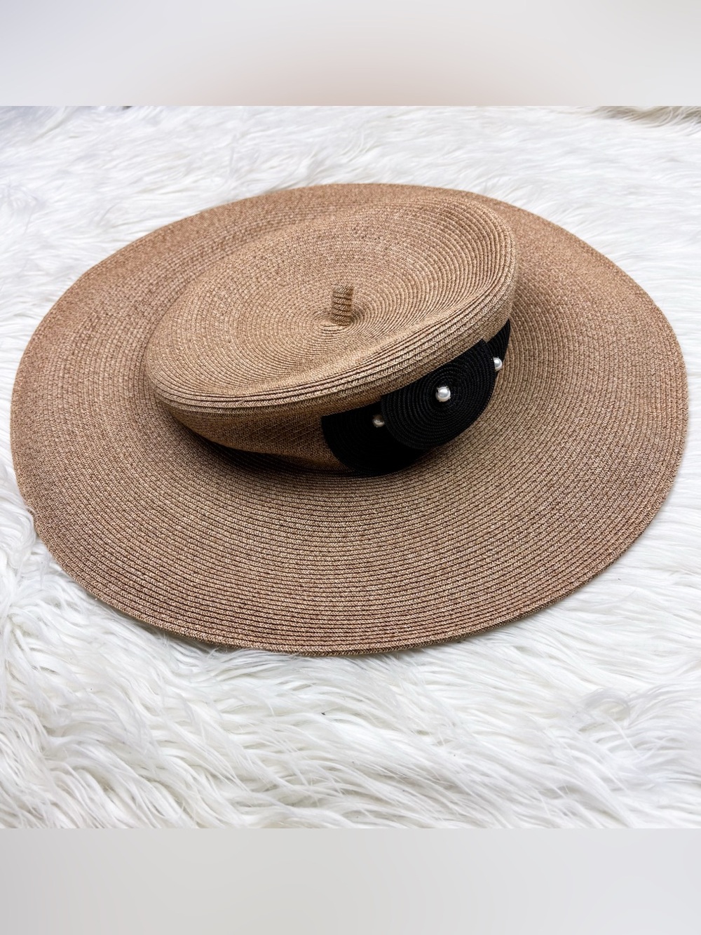 Celine Robert Chapeaux French Beret Wide Brim Straw Sun Hat NEW Paris Parisian